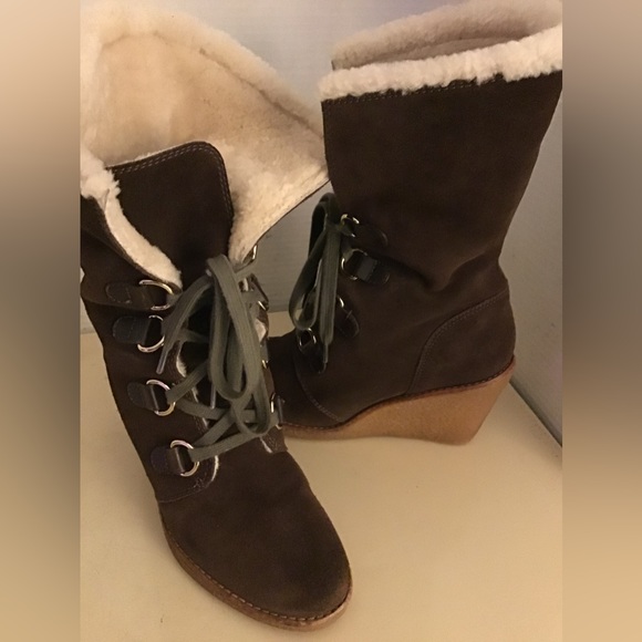 Cole Haan women brown suede waterproof boots US 7 - Picture 2 of 12